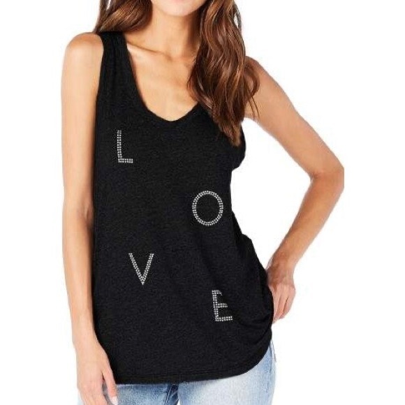 Michael Stars Tops - ‼️Michael Stars Grey Studded LOVE Graphic Tank Top